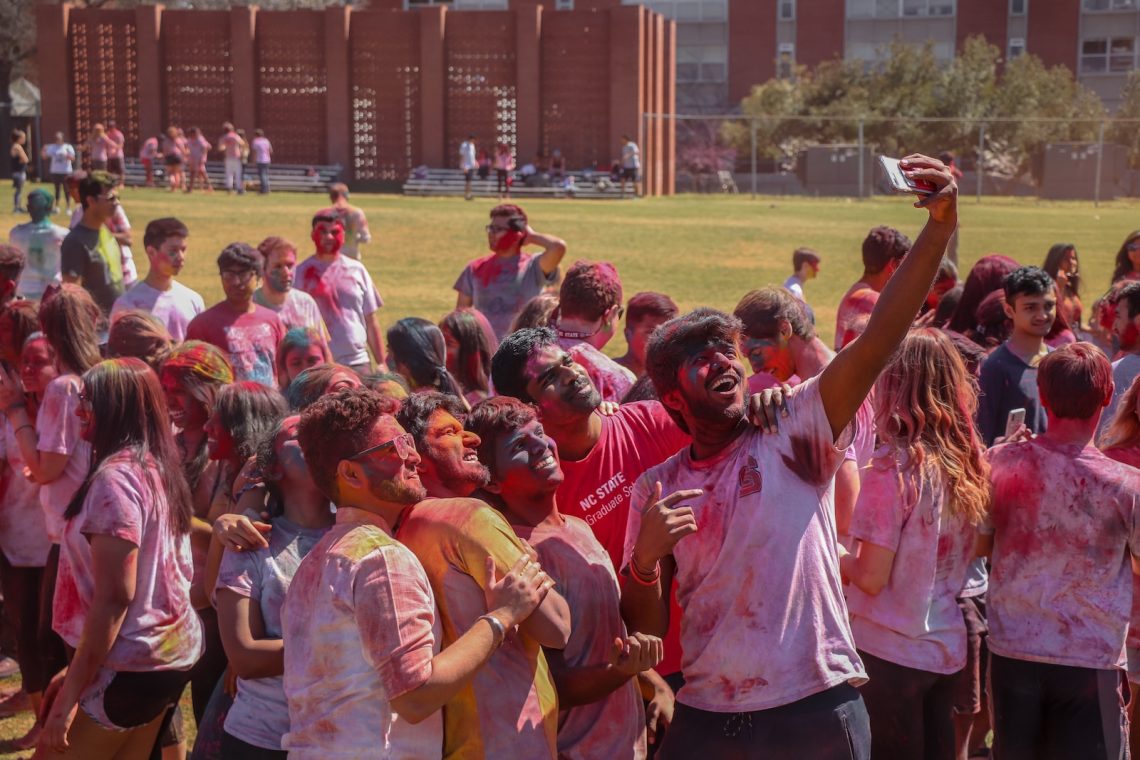 people having group photo taken