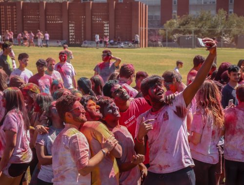 people having group photo taken